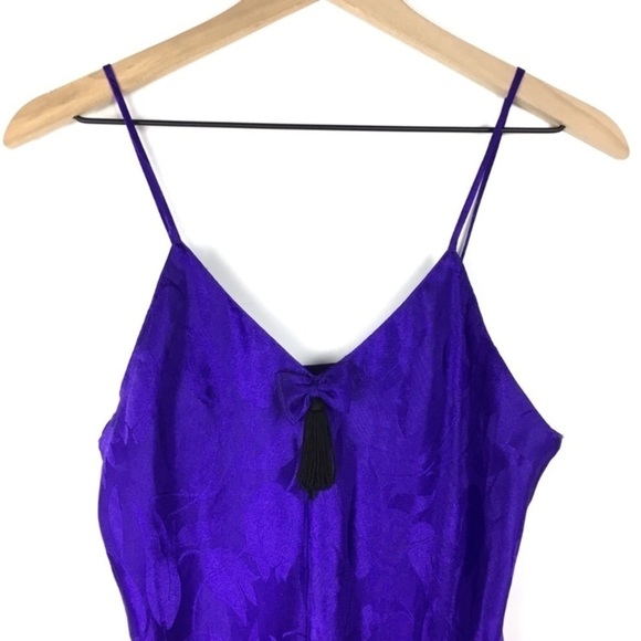 VICTORIAS SECRET Vintage Gold Label Chemise Bow Tassel Blair Waldorf Style Small - Picture 2 of 7